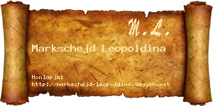 Markschejd Leopoldina névjegykártya